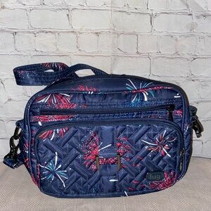 lug Navy Carousel Quilted Crossbody Bag